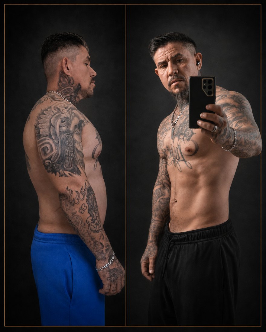 Javier &mdash; long-term EFE coaching client, before and after