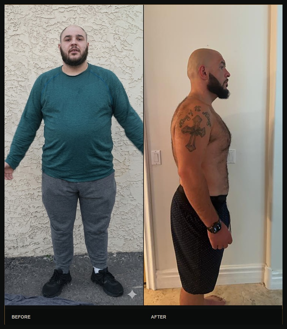 Sultan — long-term EFE coaching client, before and after